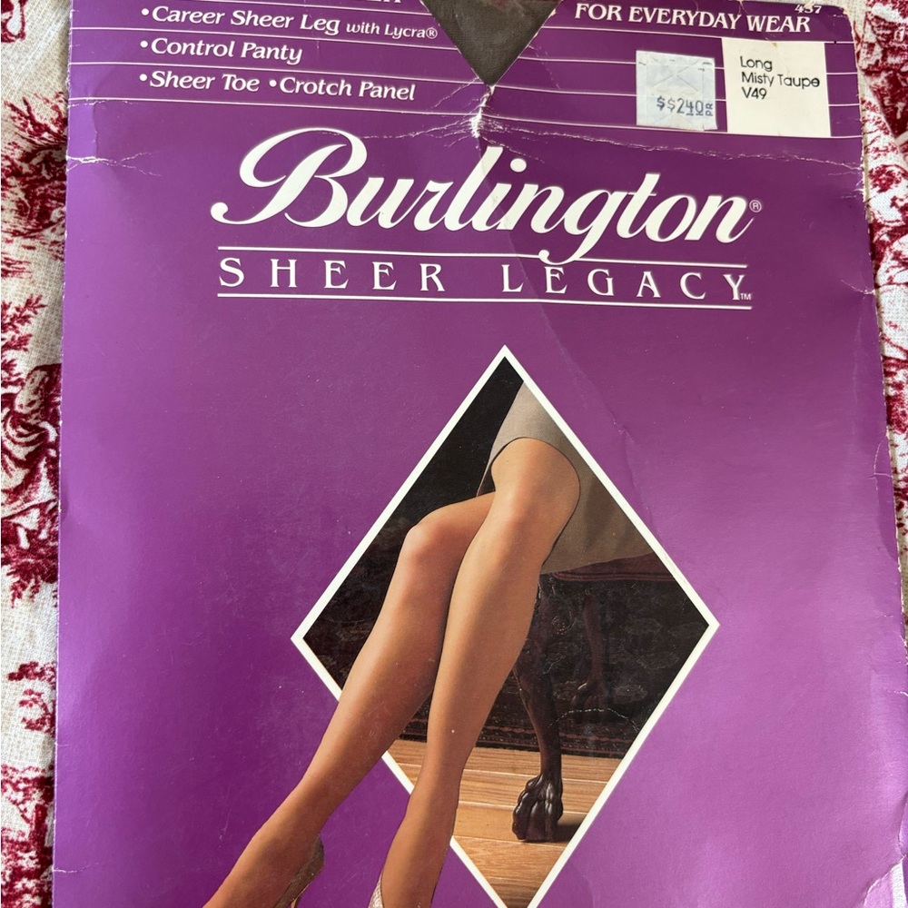 Vintage 80s Deadstock NWT Burlington Sheer Legacy Pantyhose